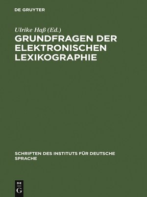 cover image of Grundfragen der elektronischen Lexikographie